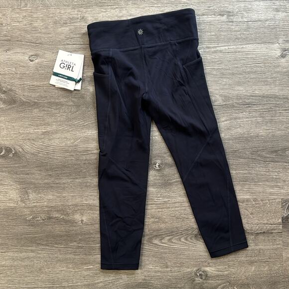 NWT Athleta Girl High Rise Stash Your Treasures Capri Tight Navy Size Large/12 - Picture 6 of 15